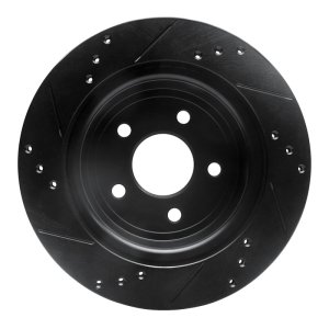 Chevrolet Cobalt Brake Rotor (1) - Rear Right - R1 Concepts - Drilled & Slotted - Black - `08-`10